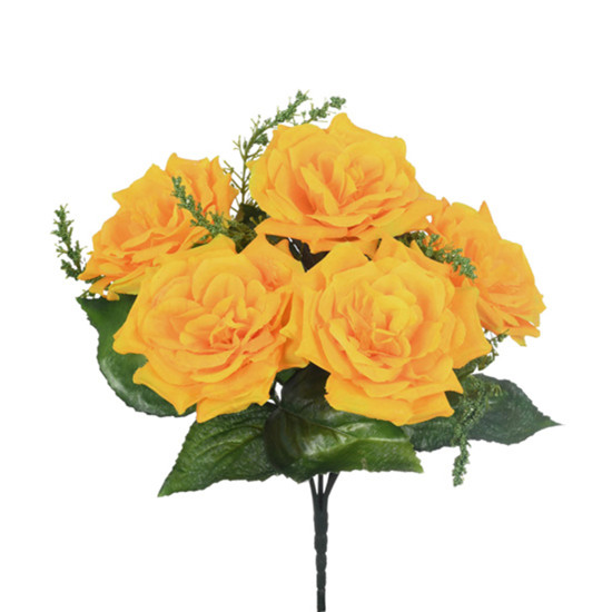 Imagem BUQUEÊ DECORATIVO DE ROSAS GYPSO AMARELO EM PLÁSTICO MOLDÁVEL 26X14 CM - GRILLO