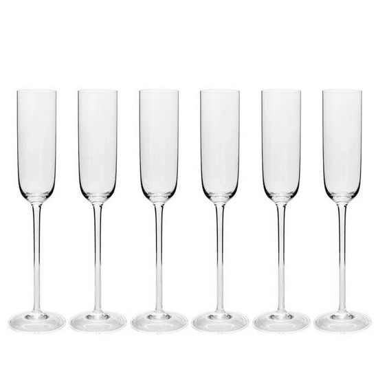 Imagem JOGO DE 6 TAÇAS EM CRISTAL STRAUSS CHAMPAGNE 232 ML SELO PRATA 