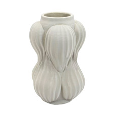 Imagem de VASO DECORATIVO EM PORCELANA COR CINZA G 34X21CM - LUCATTI  - Lucatti Artes E Decoracoes Ltda