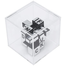 Imagem de CUBO MIX & MATCH DECORATIVO COR PRETO E PRATEADO 10,5X10,5CM SARA KATTAN - Lea Sara Kattan 