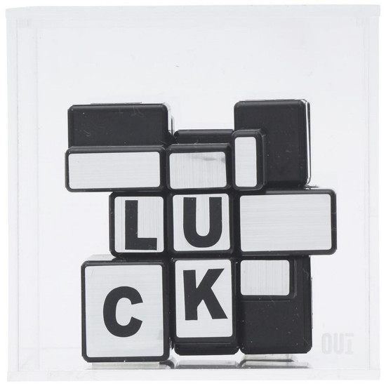Imagem CUBO MIX & MATCH DECORATIVO COR PRETO E PRATEADO 10,5X10,5CM SARA KATTAN