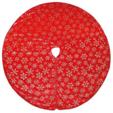 Imagem de SAIA PARA ÁRVORE NATALINA COR VERMELHO E DOURADO 120CM - CROMUS  - Cromus Embalagens Ind. E Com. Ltda