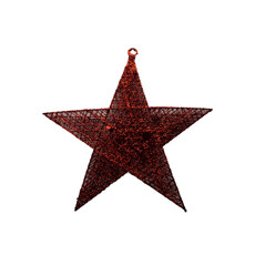 Imagem de ESTRELA DECORATIVA NATALINA COR VERMELHO COM GLITTER  EM FERRO 40X40CM - GRILLO 54965 - Grillo Ltda
