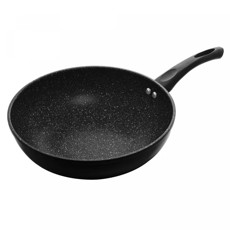 Imagem de FRIGIDEIRA WOK DE INDUÇÃO EM ALUMÍNIO COM REVESTIMENTO CERÂMICO GRANILITE PRETA 28CM - LYOR - Coliseu Presentes Ltda