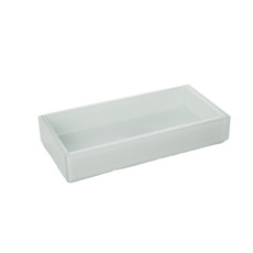 Imagem de BANDEJA CLEAN LAVABO 12X22CM EM VIDRO COR BRANCO - Ciranda Ramos Figueiredo 