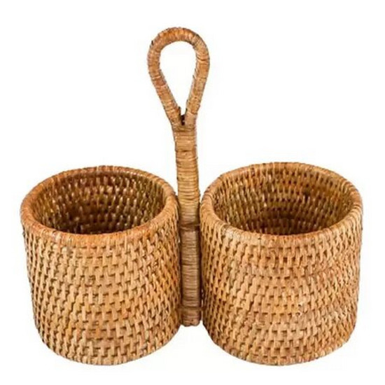 Imagem PORTA GALHETEIRO EM RATTAN PAYA 22X10/21CM - NATURAL HOME  