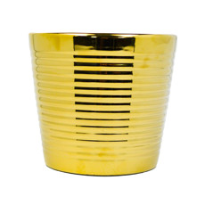 Imagem de VASO DECORATIVO DE CERÂMICA COR DOURADO 15X15X13CM - GRILLO 54775 - Grillo Ltda