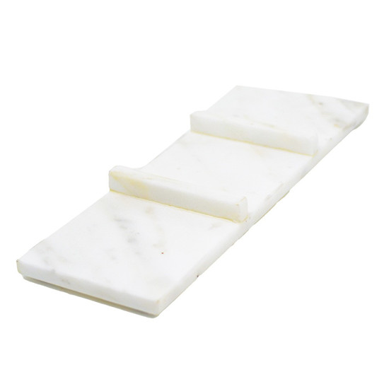 Imagem BANDEJA DECORATIVA MÁRMORE COR BRANCO 32X10X3CM - CROSS 