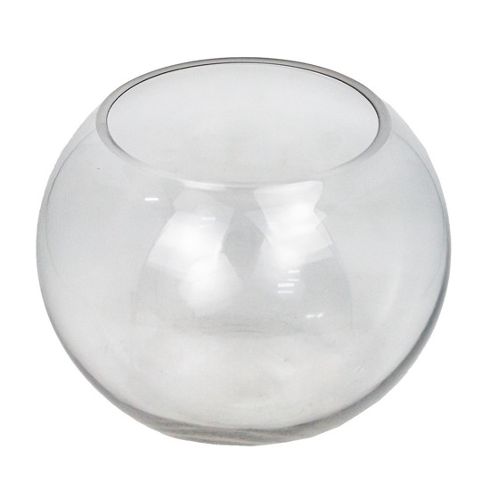 Imagem VASO DECORATIVO REDONDO DE VIDRO TRANSPARENTE 22X22X17CM - GRILLO 54264