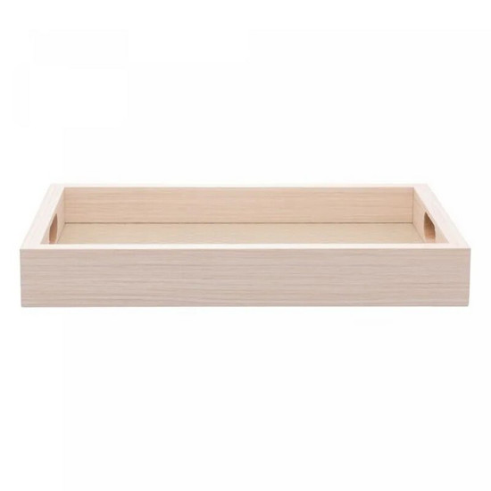Imagem BANDEJA RETANGULAR DE MDF COM FUNDO TRESSÊ 30CM X 4CM X 20CM - LYOR