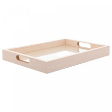 Imagem de BANDEJA RETANGULAR DE MDF COM FUNDO TRESSÊ 35CM X 4CM X 25CM - Coliseu Presentes Ltda