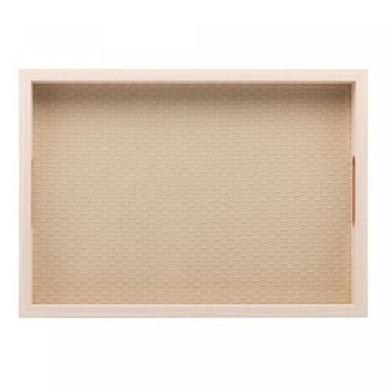 Imagem BANDEJA RETANGULAR DE MDF COM FUNDO TRESSÊ 35CM X 4CM X 25CM