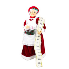 Imagem de MAMÃE NOEL DE RESINA E CELUDO COM LISTA E XÍCARA 60CM - CROSS  - Cross Comercial Ltda