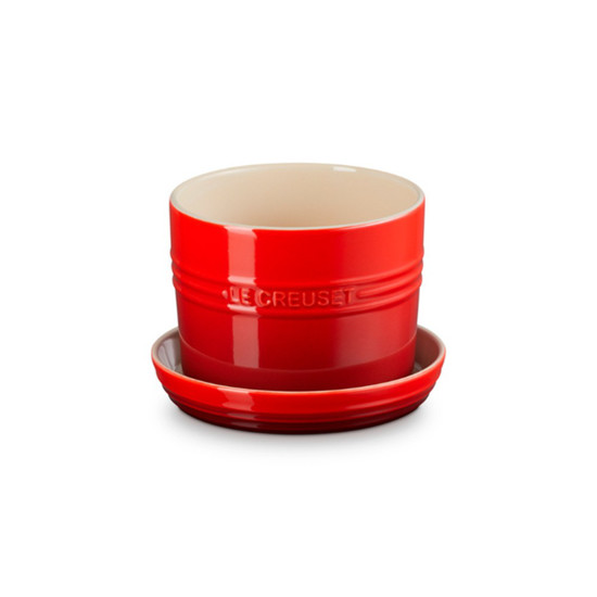 Imagem VASO DECORATIVO PARA ERVAS COM BANDEJA 14CM VERMELHO - LE CREUSET 