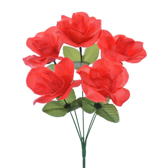 Imagem BUQUÊ DECORATIVO DE ROSAS ESPECIAIS VERMELHAS EM PLÁSTICO MOLDÁVEL 30X13CM - GRILLO
