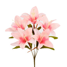 Imagem de BUQUÊ LÍRIO TIGRE EM CETIM X5 ROSA OUTONO 25X37CM - GRILLO 53445 - Grillo Ltda