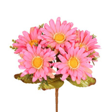 Imagem de BUQUÊ DECORATIVO DE GERBERA COR CHICLETE EM PLÁSTICO MOLDÁVEL 30X20 CM - GRILLO - Grillo Ltda