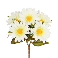 Imagem de BUQUÊ DECORATIVO DE GERBERA CREME EM PLÁSTICO MOLDÁVEL 30X20 CM - GRILLO - Grillo Ltda