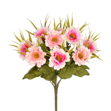 Imagem de BUQUÊ DECORATIVO DE POPPY COR CHICLETE EM PLÁSTICO MOLDÁVEL 32X17 CM - GRILLO - Grillo Ltda