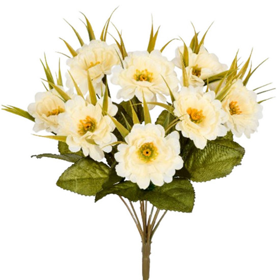 Imagem BUQUÊ DECORATIVO DE POPPY COR CREME EM PLÁSTICO MOLDÁVEL 32X17 CM - GRILLO