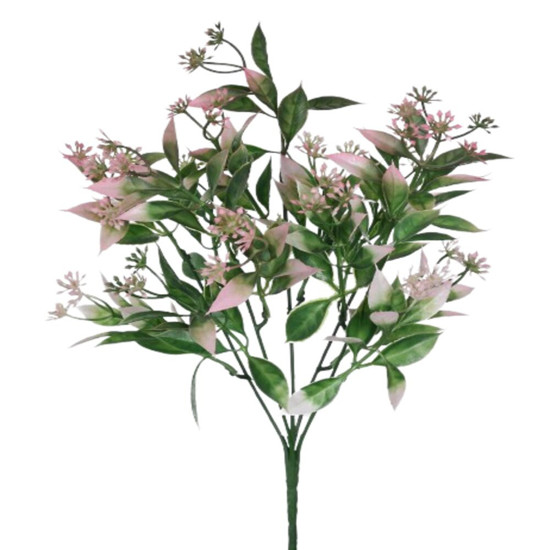 Imagem BUQUÊ DECORATIVO DE COMPLEMENTO DE FLORES ROSA EM PLÁSTICO MOLDÁVEL 37X15CM - GRILLO