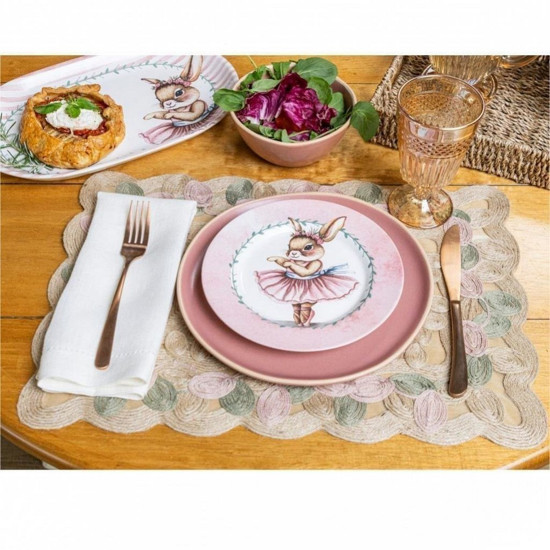 Imagem TRAVESSA AQUERELLE MEMÓRIAS DE PÁSCOA BAILARINA DE CERÂMICA 33X21CM - COPA & CIA