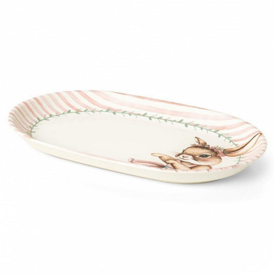 Imagem TRAVESSA AQUERELLE MEMÓRIAS DE PÁSCOA BAILARINA DE CERÂMICA 33X21CM - COPA & CIA