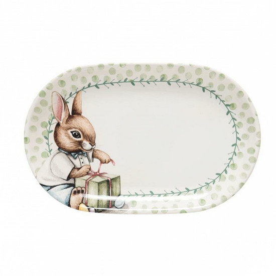 Imagem TRAVESSA AQUERELLE MEMÓRIAS DE PÁSCOA PRESENTE DE CERÂMICA 33X21CM - COPA & CIA