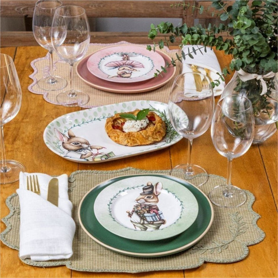 Imagem TRAVESSA AQUERELLE MEMÓRIAS DE PÁSCOA PRESENTE DE CERÂMICA 33X21CM - COPA & CIA