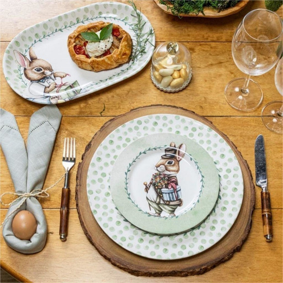 Imagem TRAVESSA AQUERELLE MEMÓRIAS DE PÁSCOA PRESENTE DE CERÂMICA 33X21CM - COPA & CIA