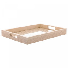 Imagem de BANDEJA RETANGULAR DE MDF COM FUNDO TRELIÇA 35CM X 4CM X 25CM - LYOR - Coliseu Presentes Ltda