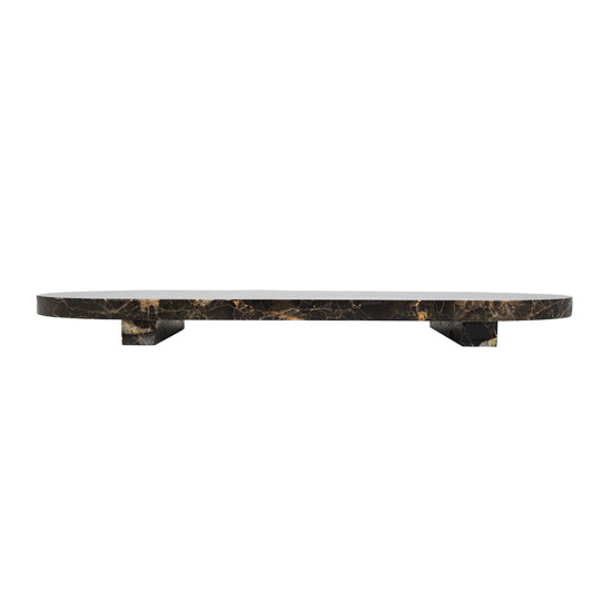 Imagem BANDEJA DECORATIVA EM PEDRA COR MARROM 35X15CM - CROSS 