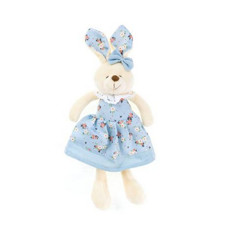 Imagem de COELHA DECORATIVA COM VESTILO E LAÇO AZUL EM PÉ 30CM - TOK DA CASA  - Oliver Comercio E Distribuicao De Artigo Domestico