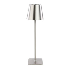 Imagem de LUMINARIA DE MESA EM METAL COR PRATEADO 3600 MAH ACIONAMENTO TOUCH 38X10X10CM - CROMUS  - Cromus Embalagens Ind. E Com. Ltda