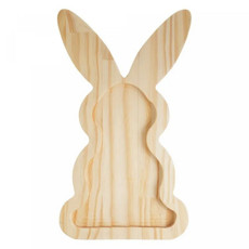 Imagem de PETISQUEIRA DE MADEIRA COELHO EASTER PINUS 35CM X 20CM X 1,5CM - WOODART - Rojemac Impotacao E Exportacao Ltda
