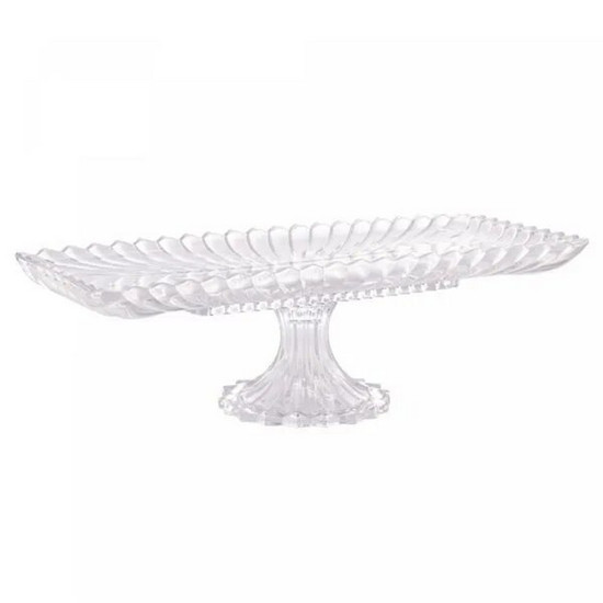 Imagem TRAVESSA DE CRISTAL COM PÉ RETANGULAR GENEVA 30CM X 16,5CM X 12CM - WOLFF