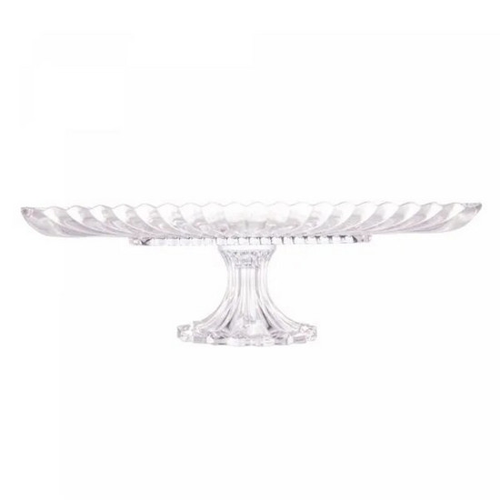 Imagem TRAVESSA DE CRISTAL COM PÉ RETANGULAR GENEVA 30CM X 16,5CM X 12CM - WOLFF