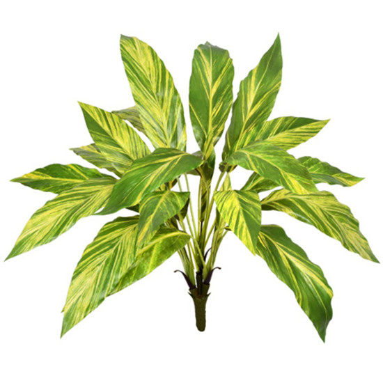Imagem BUQUÊ DECORATIVO DE FOLHAS VERDE E AMARELO EM PLÁSTICO MOLDÁVEL 43X25CM - GRILLO
