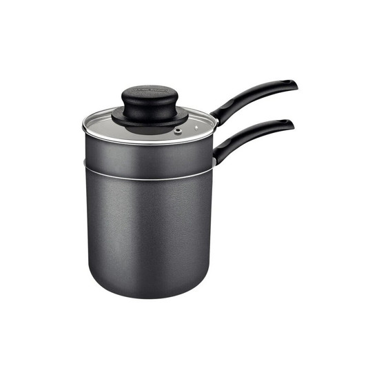 Imagem CUSCUZEIRA TRAMONTINA EM ALUMÍNIO ANTIADERENTE STARFLON MAX CHUMBO 10 CM 0,8 L