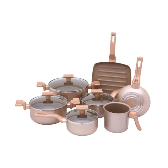 Imagem CONJUNTO 7 PANELAS SARTIN COOK CHAMPANHE MIMO STYLE