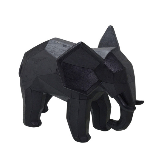 Imagem ELEFANTE DECORATIVO EM RESINA COR PRETO 22X28X16 CM - MABRUK 