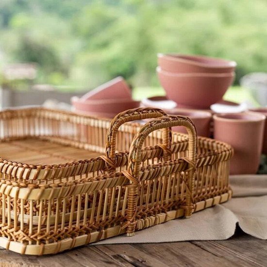 Imagem BANDEJA COPA E CIA BAMBOO RETANGULAR COM ALÇAS 48X38CM - COPA & CIA