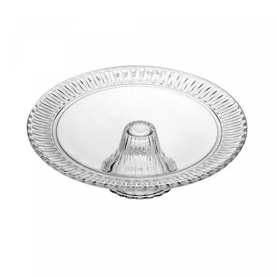 Imagem PRATO PARA BOLO DE CRISTAL COM PÉ RADIAL 32CM X 32CM X 10CM - LYOR