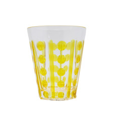 Imagem de COPO LONGO EM ACRÍLICO 414ML COM DETALHES BOLAS E LISTRA COR AMARELO 9,5X9,5X11,5CM - ENTRE CASA - Inverno Verao Comercio De Modas E Decoracao Eireli