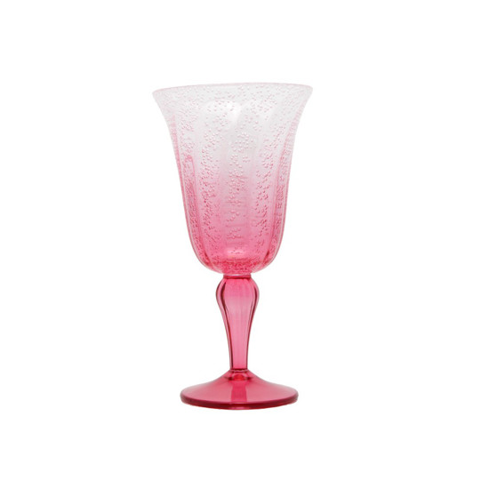 Imagem TAÇA EM ACRÍLICO 310 ML COM DETALHES EM BOLHA DEGRADE COR PINK 10X10X20CM - ENTRE CASA