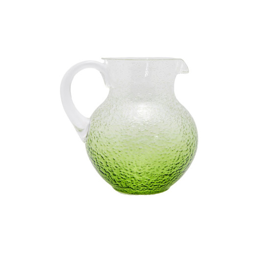 Imagem JARRA PEQUENA EM ACRÍLICO COM DETALHES BOLHA DEGRADE COR VERDE 15CM - ENTRE CASA