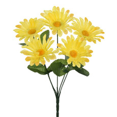 Imagem de HASTE BUQUÊ DECORATIVO DE GERBERA AMARELA EM PLÁSTICO MOLDÁVEL 28X15 CM - GRILLO - Grillo Ltda