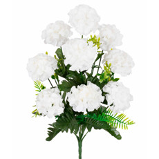 Imagem de BUQUÊ DECORATIVO DE CRISÂNTEMO BRANCO E FOLHAGEM VERDE EM PLÁSTICO MOLDÁVEL 43X19CM - Grillo Ltda