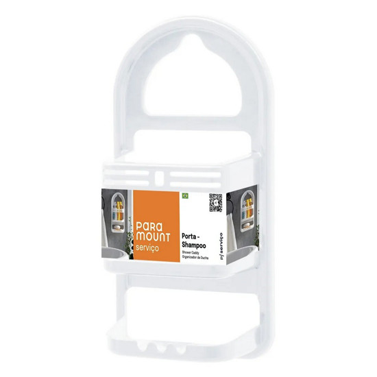 Imagem PORTA SHAMPOO COR BRANCO EM POLIPROPILENO 10X17,5X36CM - PARAMOUNT