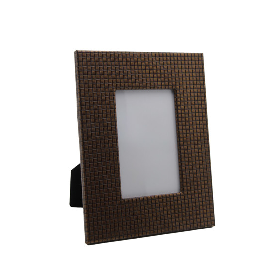 Imagem PORTA RETRATO EM MDF DET PU QUADRADO COR BRONZE 10X15CM - ENTRE CASA